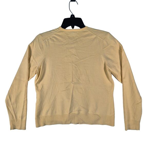 Lands End Yellow Woman’s Button Up Cardigan Sweater Small 6-8 - Picture 2 of 4